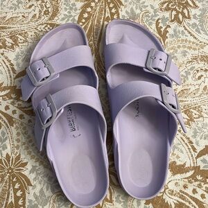 Birkenstock Arizona Purple Fog EVA Unisex Lilac Sandals Size 38 Sz 7 - 7.5